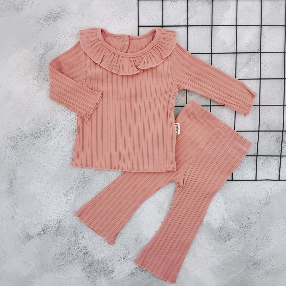BABYCAN 2441 FIRFIRLI MEVSİMLİK TAKIM - MÜRDÜM - 6-9 AY