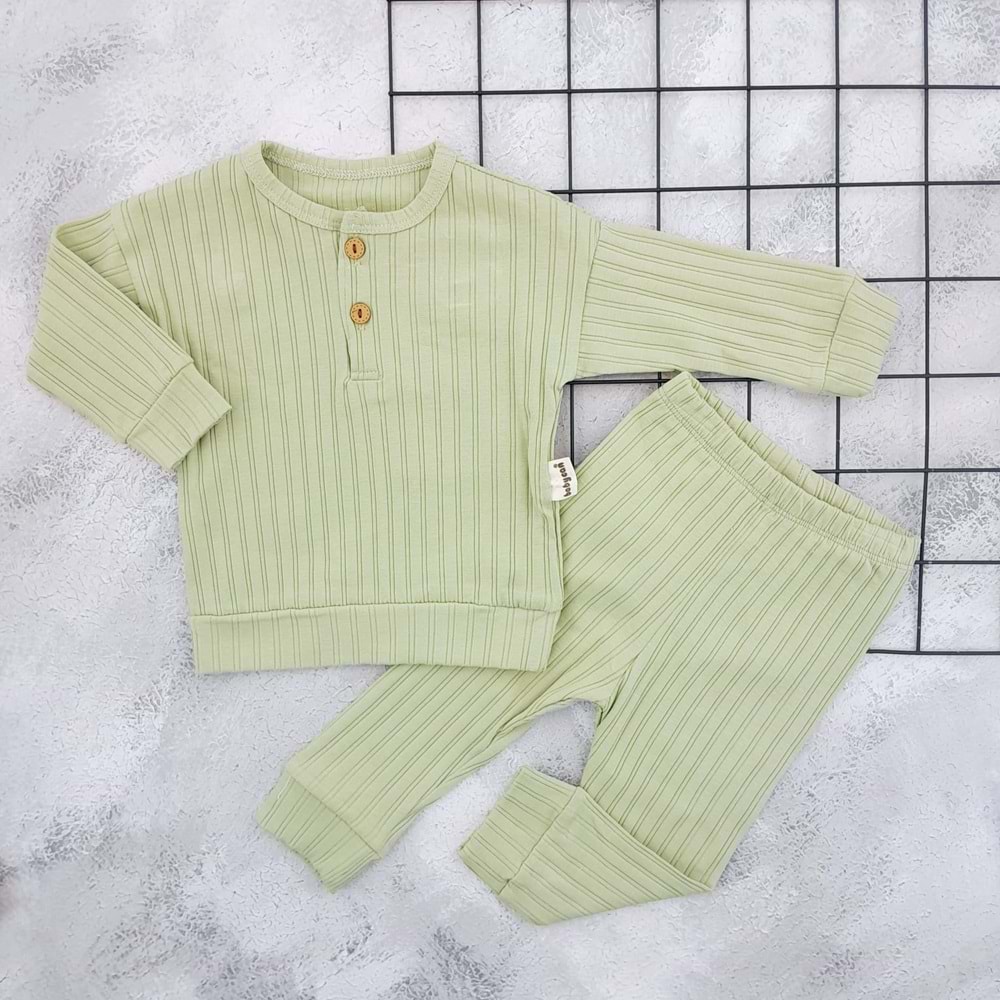 BABYCAN 2440 DÜĞMELİ MEVSİMLİK TAKIM - YEŞİL - 9-12 AY