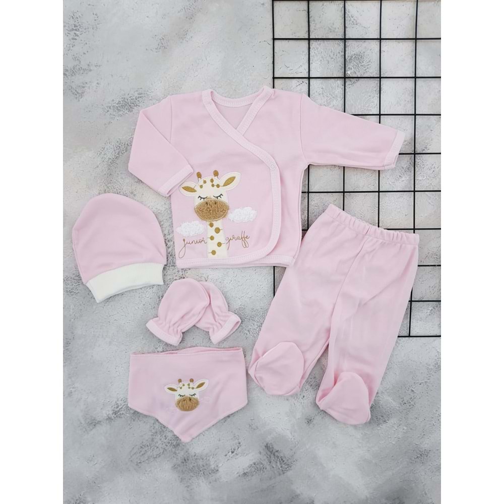 CONCON 538 PELUŞ ZÜRAFA 5 Lİ ZIBIN SET - PEMBE - 0 AY