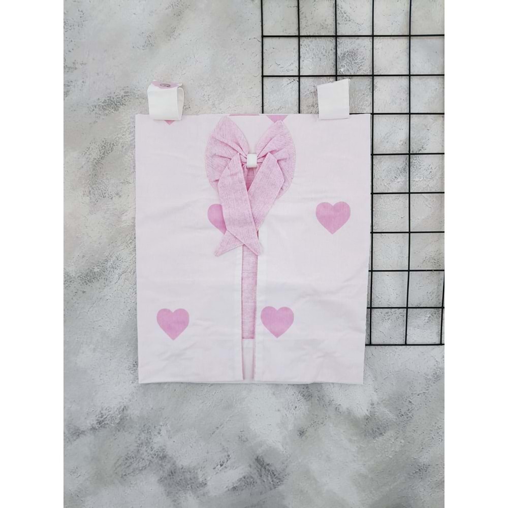 ARMONİ PUSET ÖRTÜSÜ KALPLİ PEMBE