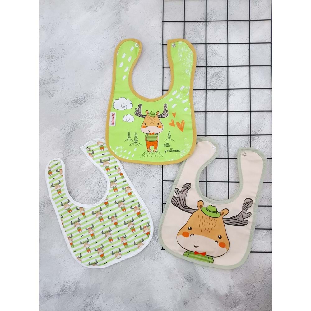BEBE-CHİ 003 GEYİK DESEN 6-24 AY 3 LÜ ÖNLÜK