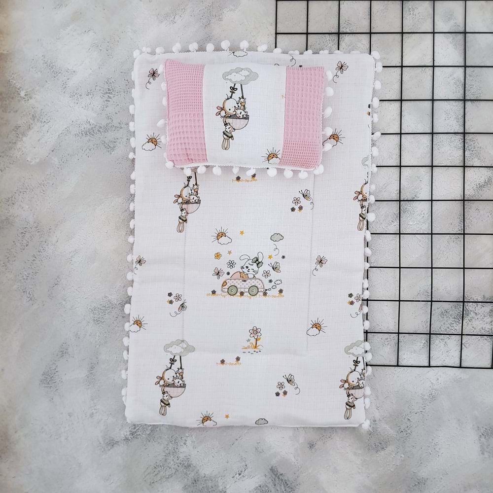 SLEEPY BABY 20245 TAVŞAN WAFFLE MÜSLİN ALTAÇMA - PEMBE