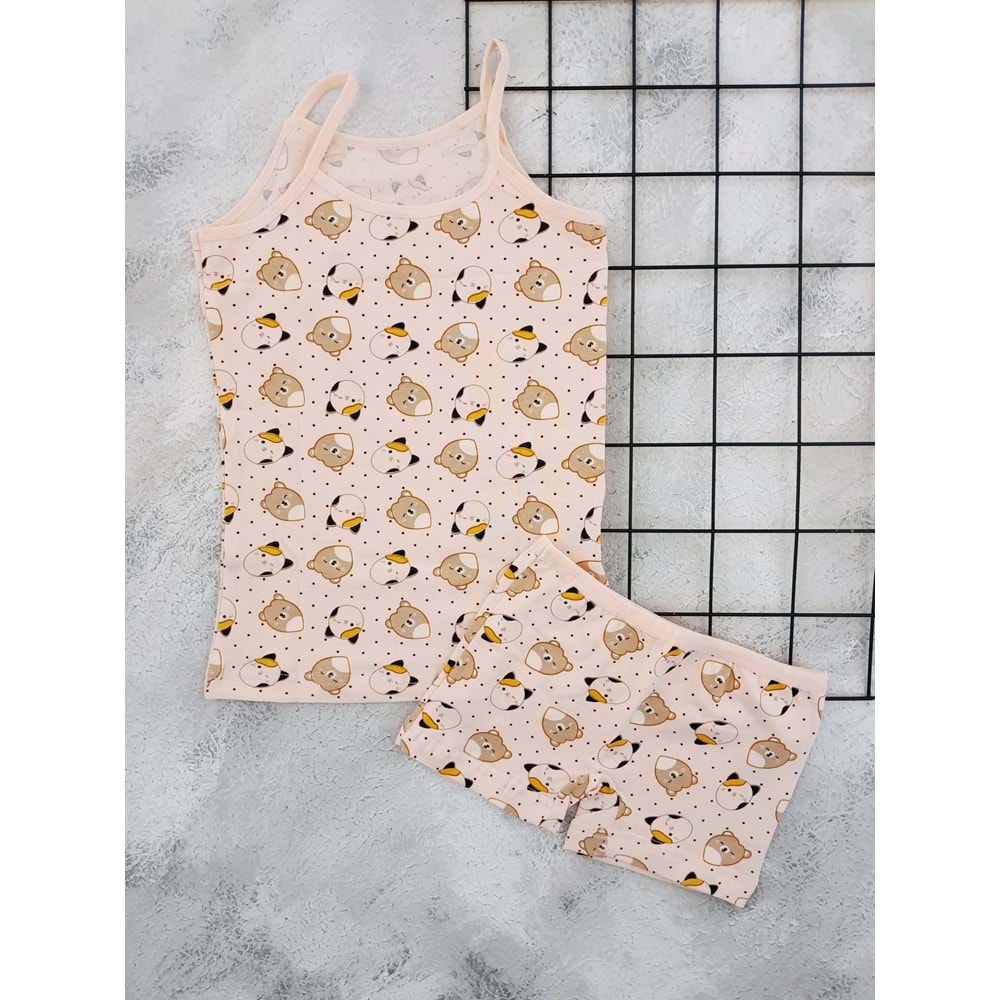 KOTA 3407 DESENLİ KIZ ÇOCUK İÇ ÇAMAŞIR TAKIM - SOMON - 11-12 YAŞ