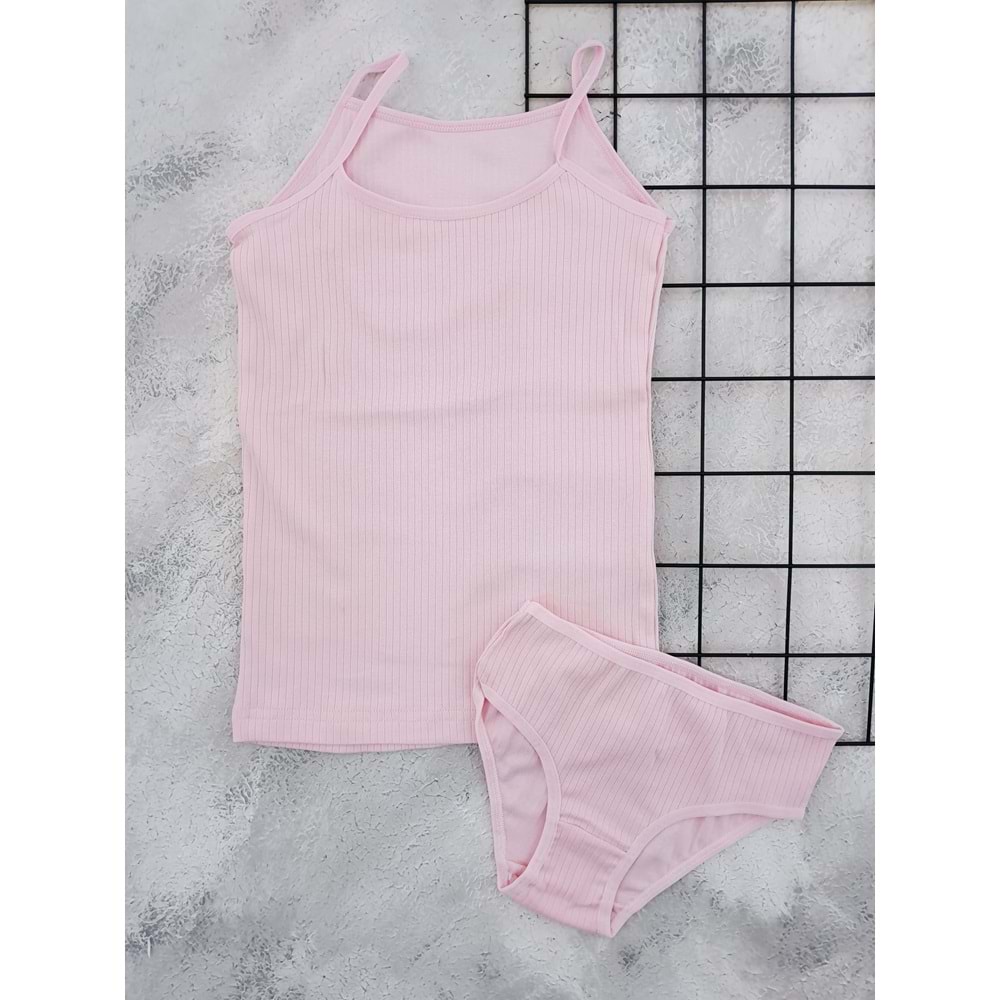 KOTA 3419 KIZ ÇOCUK İÇ ÇAMAŞIR TAKIM - PEMBE - 9-10 YAŞ