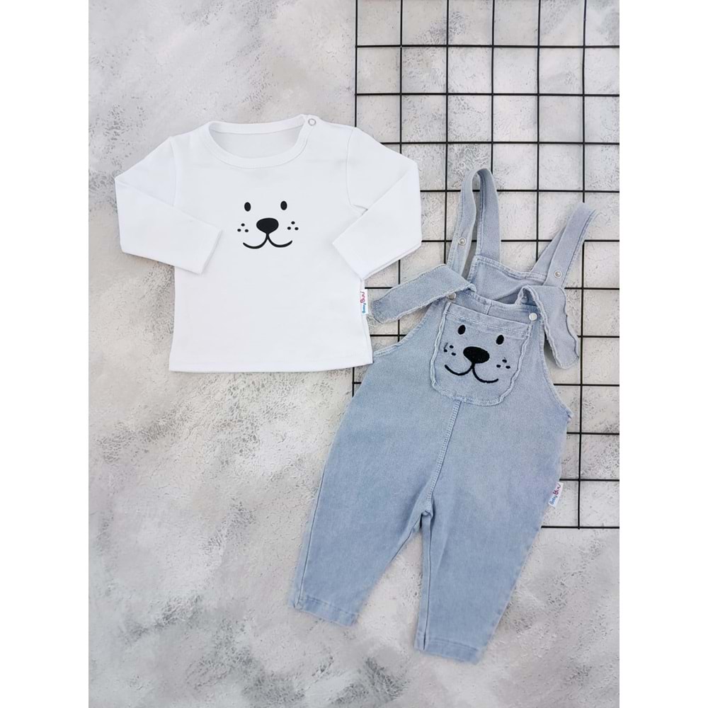 BABY BUU 0319 UZUN KULAKLI KOT SALOPET - MAVİ - 6-9 AY