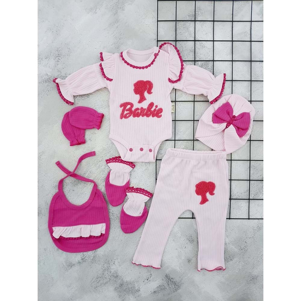 COŞAY BABY 25204 SÜZENE BARBİE 6 Lİ ZIBIN SET - PEMBE - 0-3 AY