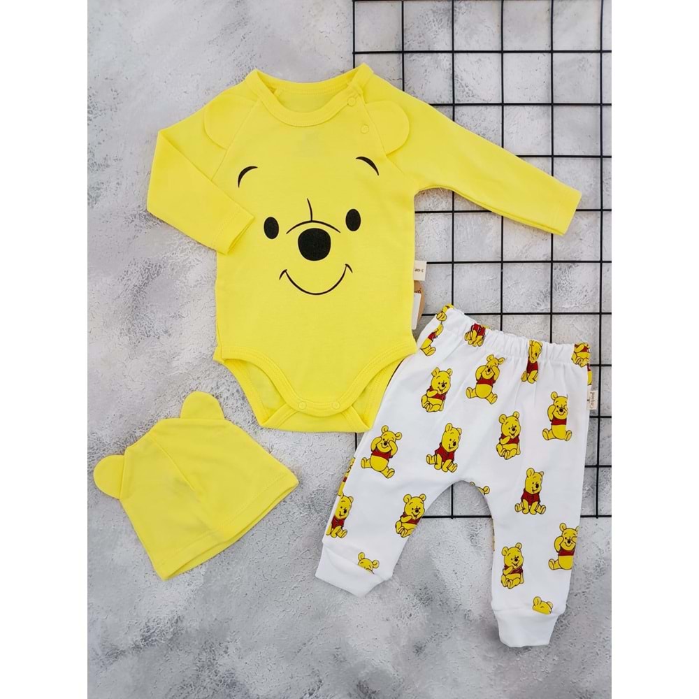 CAYZEN 4006 WINNIE POOH 3 LÜ TAKIM - SARI - 12-18 AY
