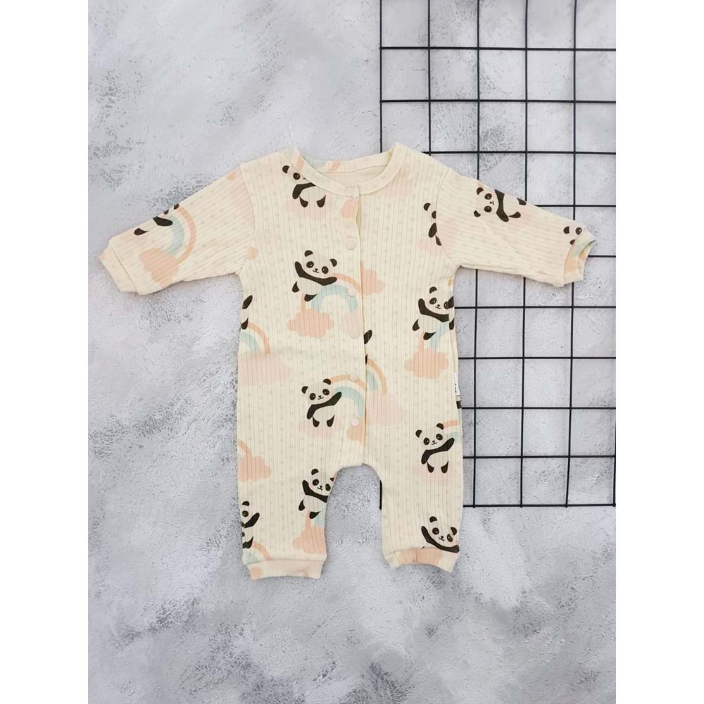 BABYMİİ 0223 ORGANİK GÖKKUŞAĞI PANDA TULUM - BEJ - 6-9 AY