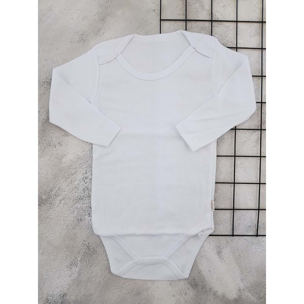 NAYİNOM 1508 UZUN KOL ÇITÇITLI BADİ - BEYAZ - 6 YAŞ