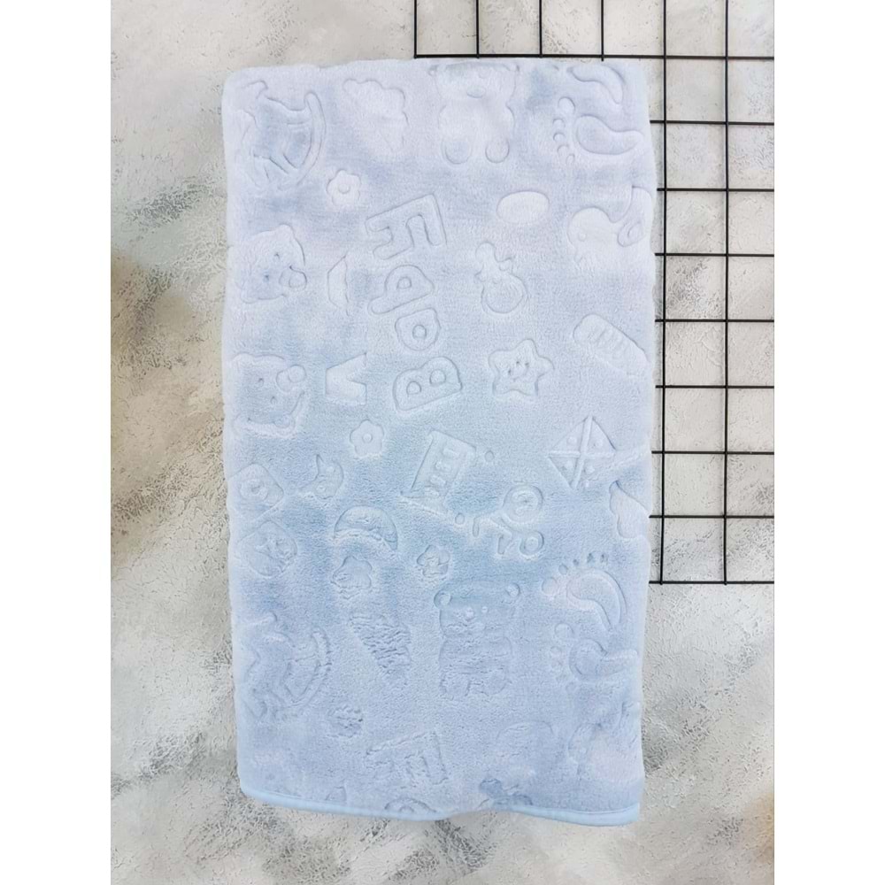 BAHAR BİBERON DESEN BATTANİYE 100*120 - MAVİ