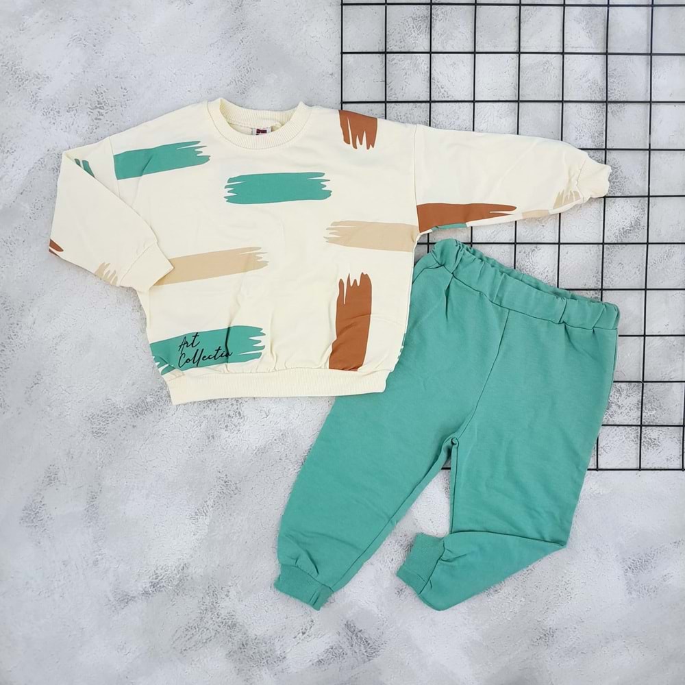 KRMS 777 ART COLLECTTİON BASKILI MEVSİMLİK TAKIM - MİND - 4 YAŞ