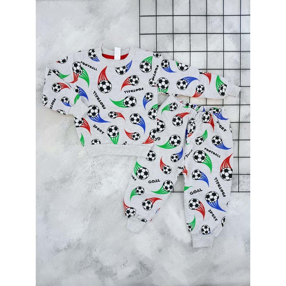 KARAKTERLİ 1813 FOOTBALL MEVSİMLİK TAKIM - GRİ - 4 YAŞ