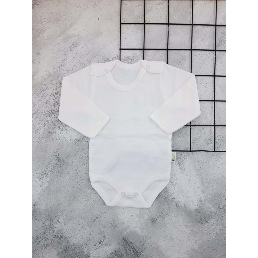 BABYBODY 4422 UZUNKOL DÜZ ÇITÇITLI BADİ - KREM - 4 YAŞ