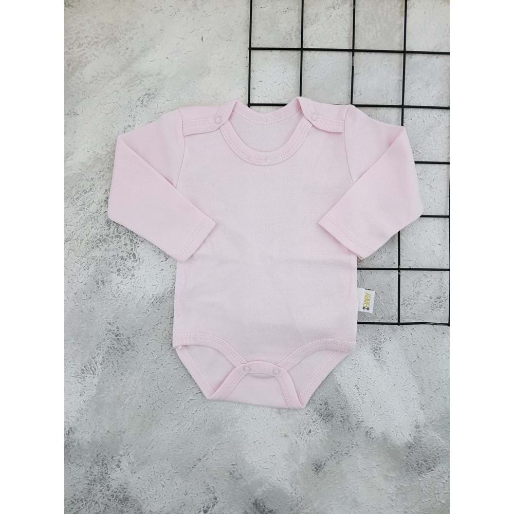 BABYBODY 4422 UZUNKOL DÜZ ÇITÇITLI BADİ - PEMBE - 6 YAŞ