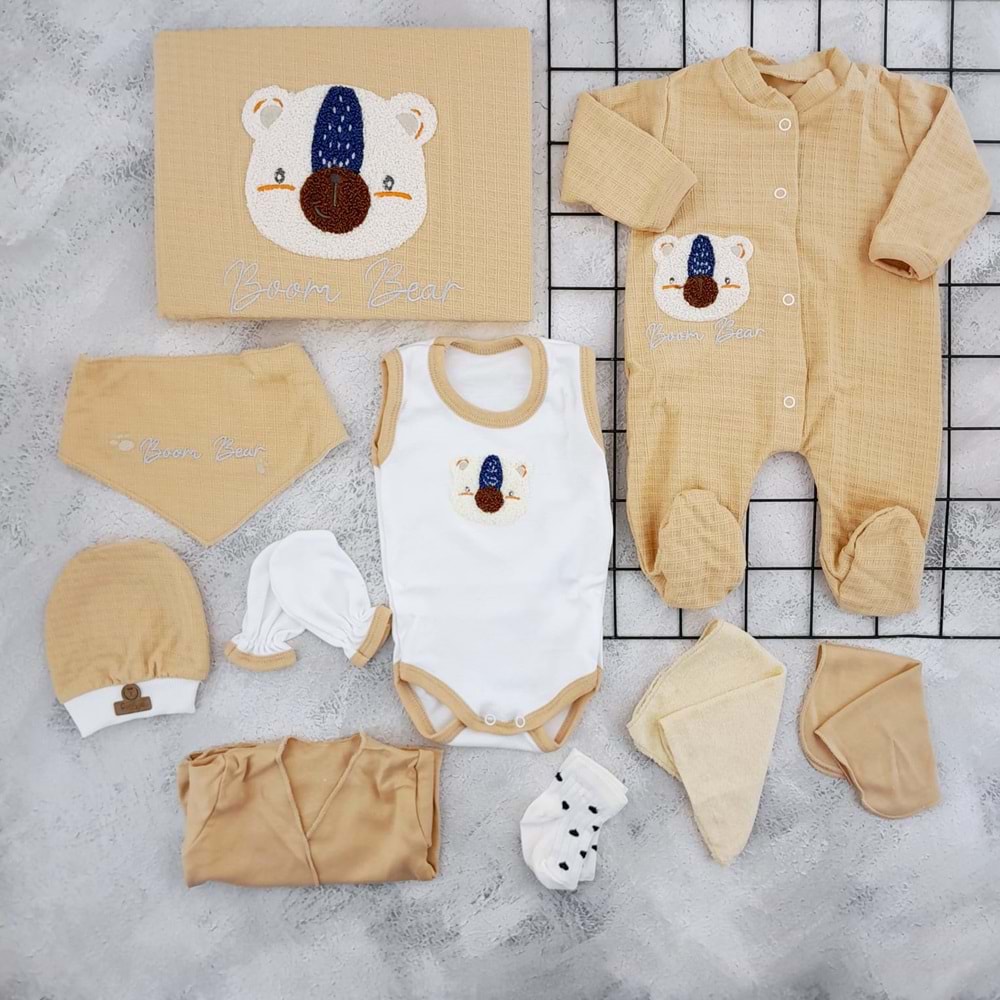 CONCON 1666 WAFFLE BEAR ORGANİC 10 LU ZIBIN SET