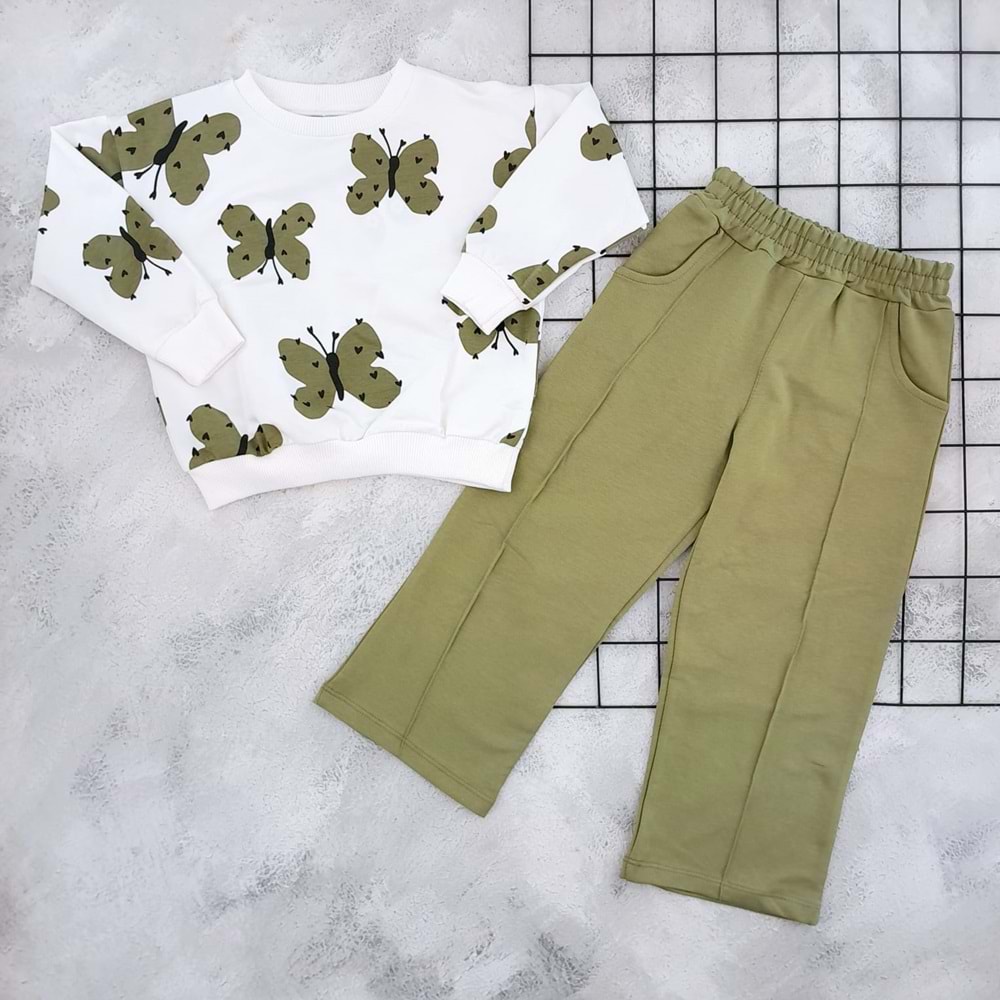 NAZAR 25687 KELEBEK BASKILI 2 İP TAKIM - YEŞİL - 6 YAŞ