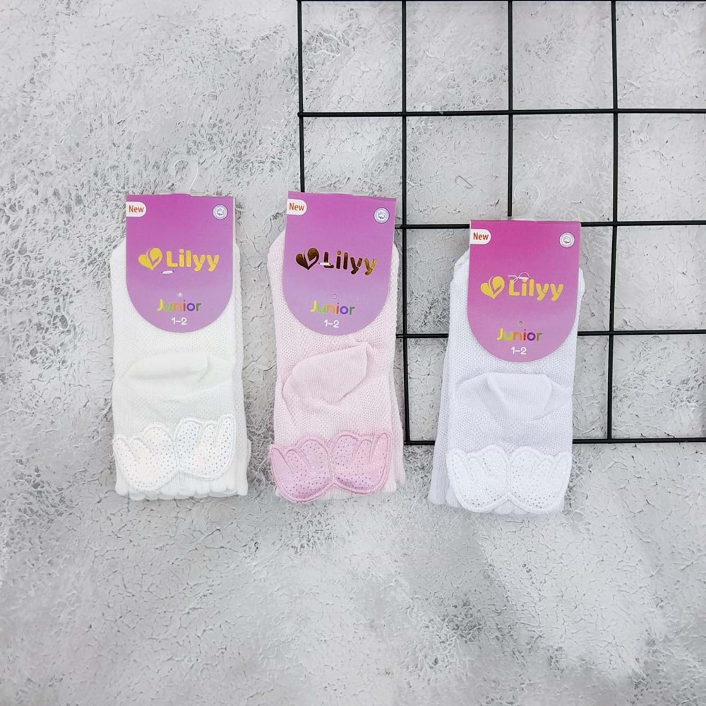 LİLYY 2831 MELEK KANATLI MEVSİMLİK ÇORAP - BEYAZ - 3-4 YAŞ