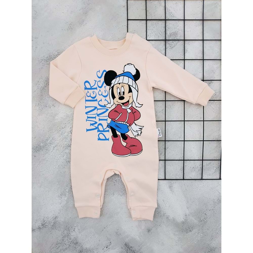 BABYMİİ 0204 WINTER PRİNCESS BASKILI MANŞETLİ TULUM - SOMON - 3-6 AY