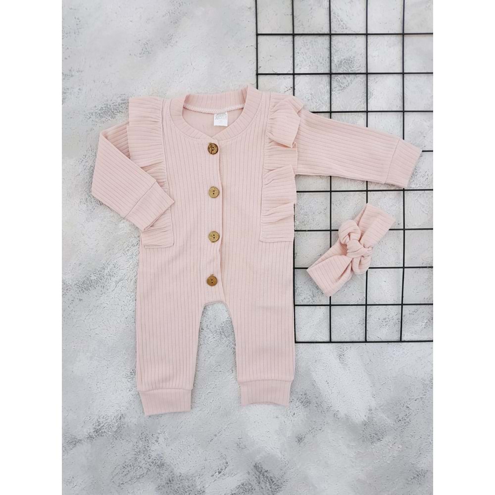 BABYMED 1460 FIRFIRLI BANDANALI MANŞETLİ TULUM - PUDRA - 9 AY