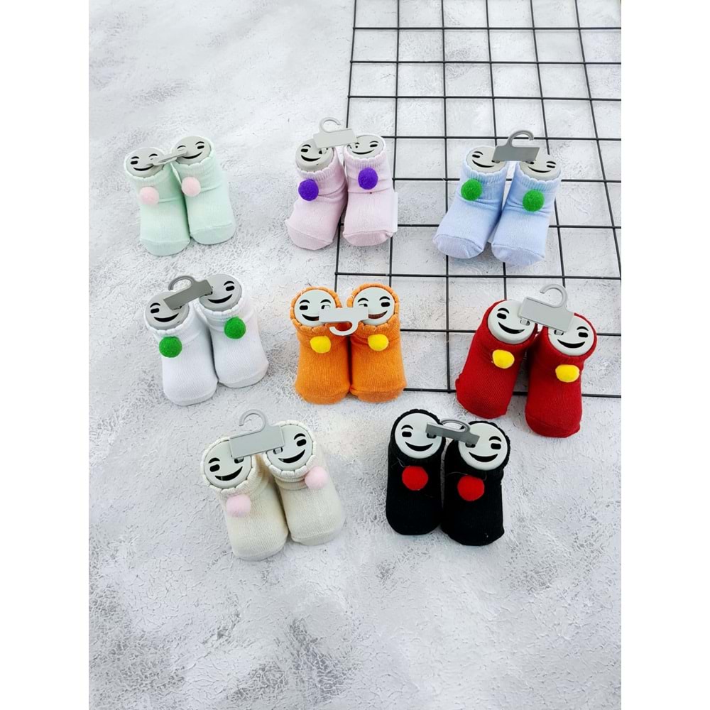 AKSESUARLI ÇORAP PONPON - PEMBE - 0-6 AY