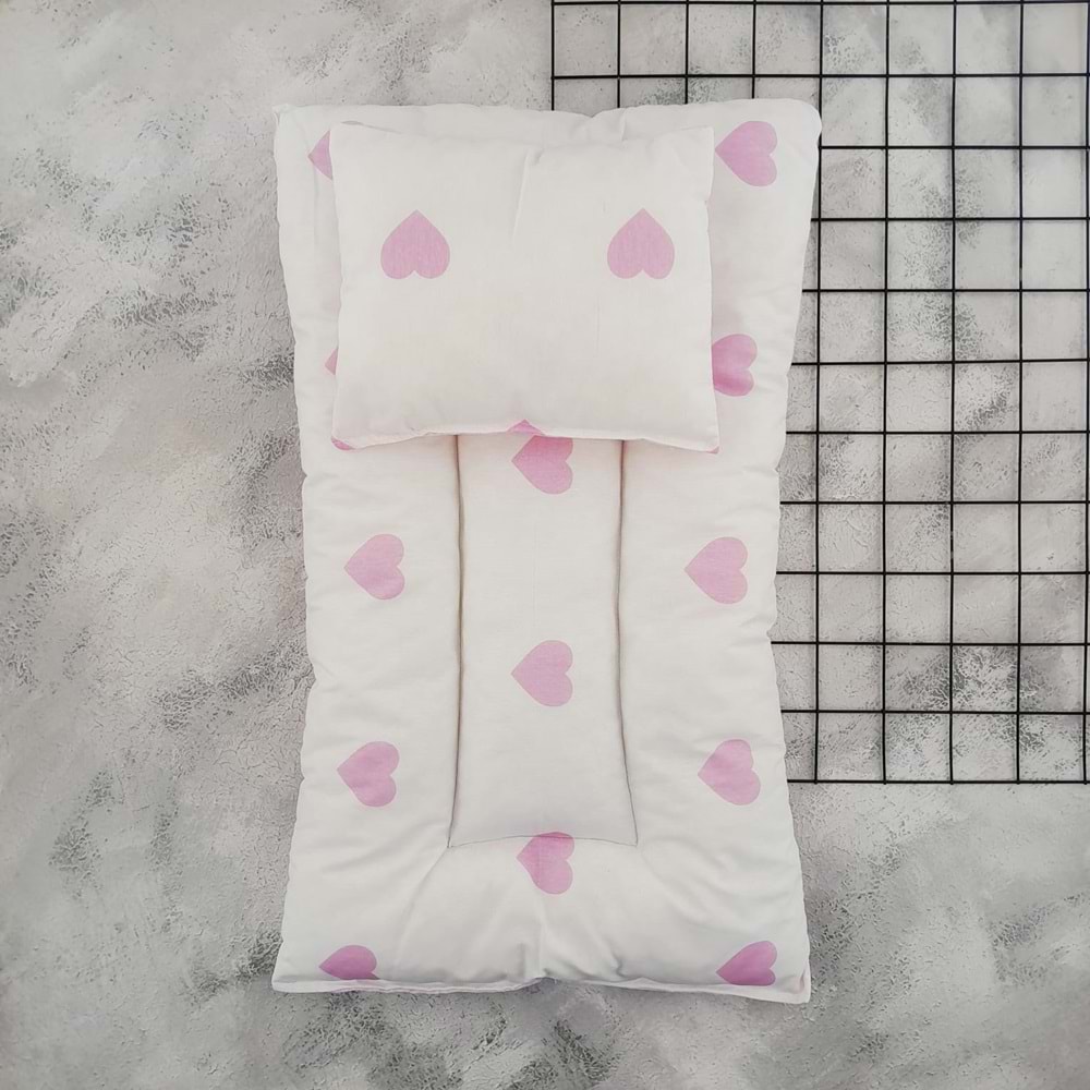 ARMONİ KALPLİ MİNDER YASTIK - PEMBE