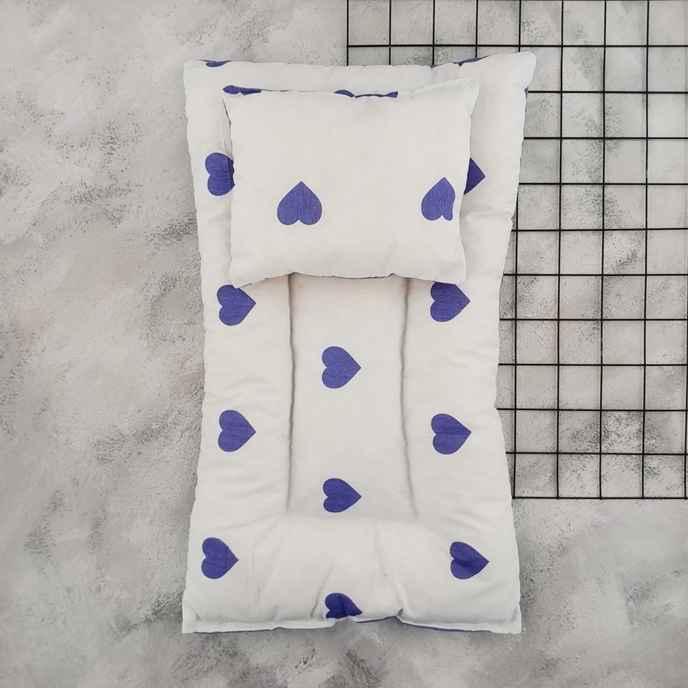 ARMONİ KALPLİ MİNDER YASTIK - MAVİ