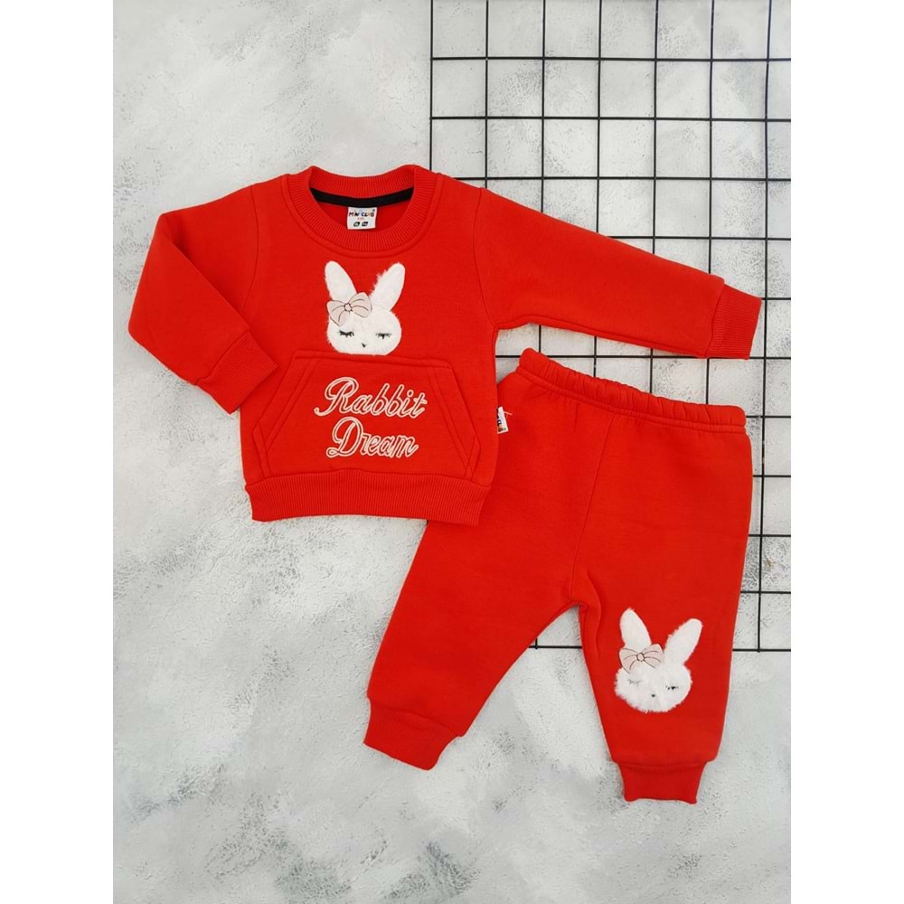 MİNİCLUB 662 RABBİT DREAM NAKIŞLI 3 İP TAKIM - NAR ÇİÇEĞİ - 12 AY