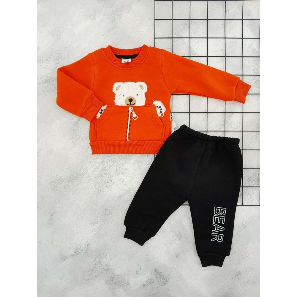 MİNİCLUB 601 PELUŞ AYI NAKIŞLI 3 İP TAKIM - TURUNCU - 6 AY