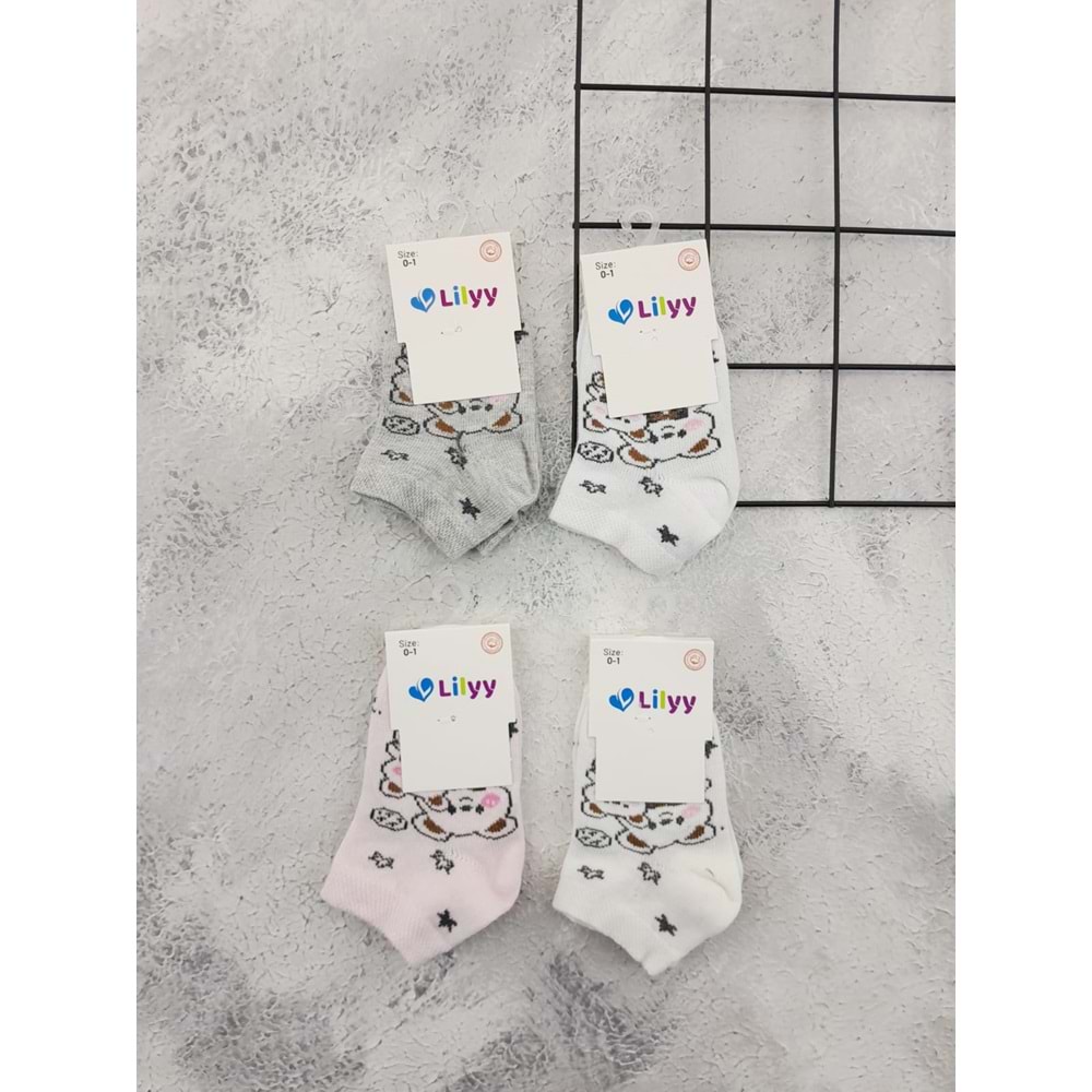 LİLYY 602 AYICIK 4 LÜ ÇORAP SET - ASORTİ - 3-4 YAŞ