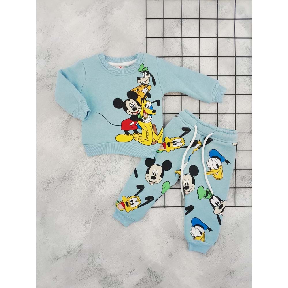 CİCİBOM 1900 MİCKEY&FRİENDS BASKILI 3 İP TAKIM - MAVİ - 12 AY