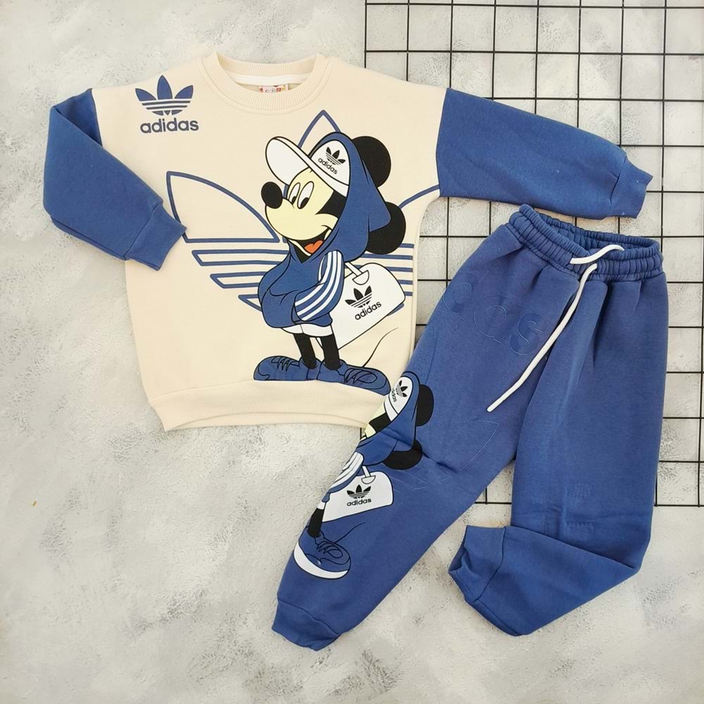 CİCİBOM 1912 ŞAPKALI MİCKEY BASKILI 3 İP TAKIM - MAVİ - 7-8 YAŞ