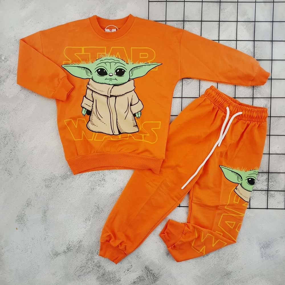 CİCİBOM 1913 GROGU BASKILI MEVSİMLİK TAKIM - TURUNCU - 7-8 YAŞ