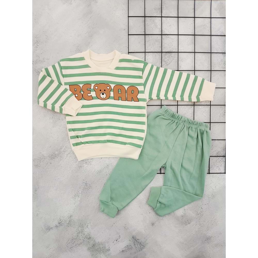 MİNİMUNDO 813 ÇİZGİLİ BEAR BASKILI MEVSİMLİK TAKIM - MİND - 18 AY