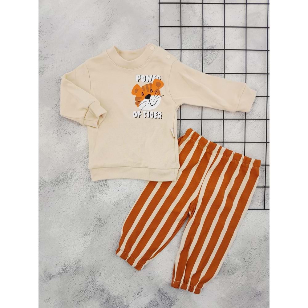 MİNİMUNDO 620 KAPLAN BASKILI MEVSİMLİK TAKIM - BEJ - 9 AY