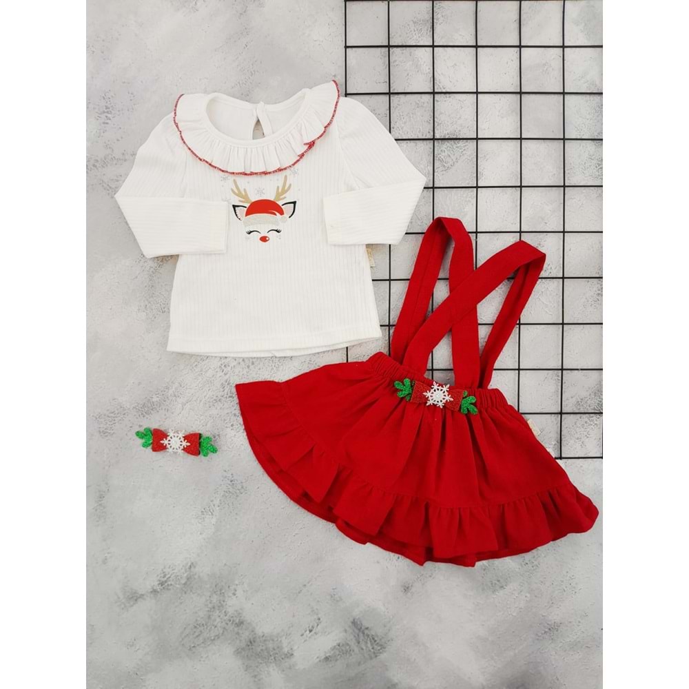 ÇİLEK 3134 YILBAŞI KONSEPT SALOPET TAKIM - KIRMIZI - 12 AY