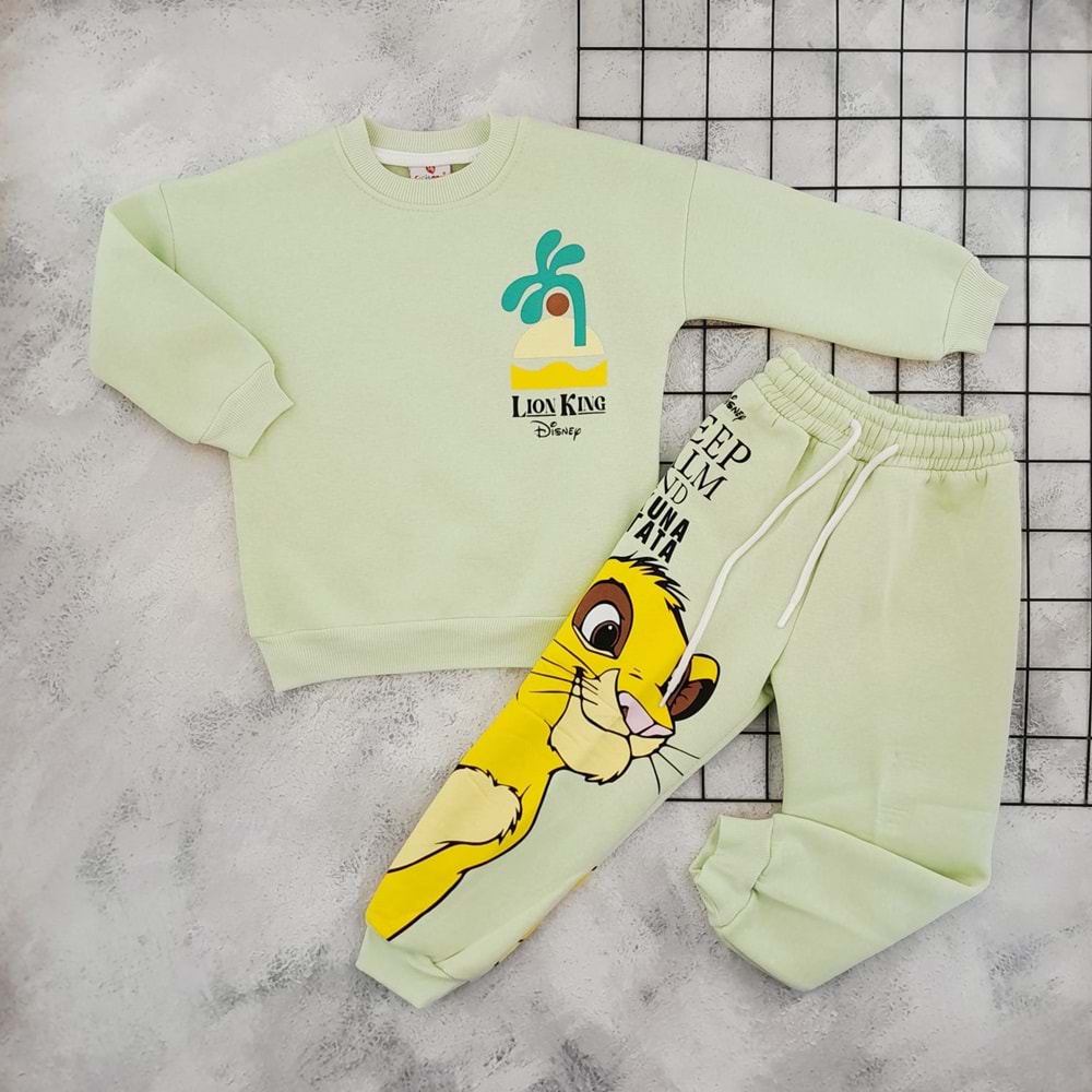 CİCİBOM 1921 LİON KING BASKILI 3 İP TAKIM - FISTIK YEŞİL - 5-6 YAŞ