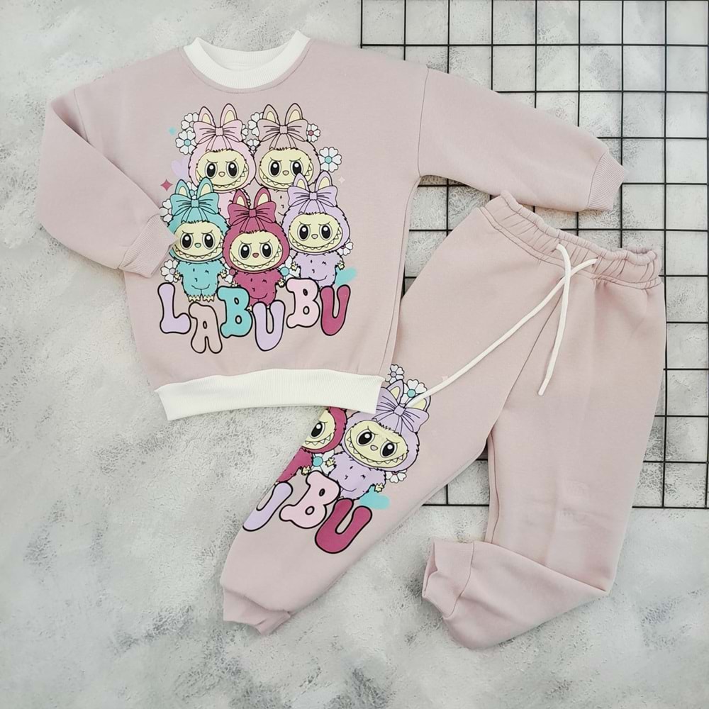 CİCİBOM 1924 RENKLİ LABUBU 3 İP TAKIM - PUDRA - 7-8 YAŞ