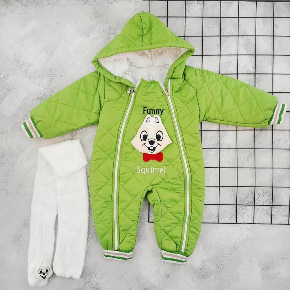 MİNİK 3005 TAVŞAN ATKILI KOZMONOT - YEŞİL - 1 YAŞ