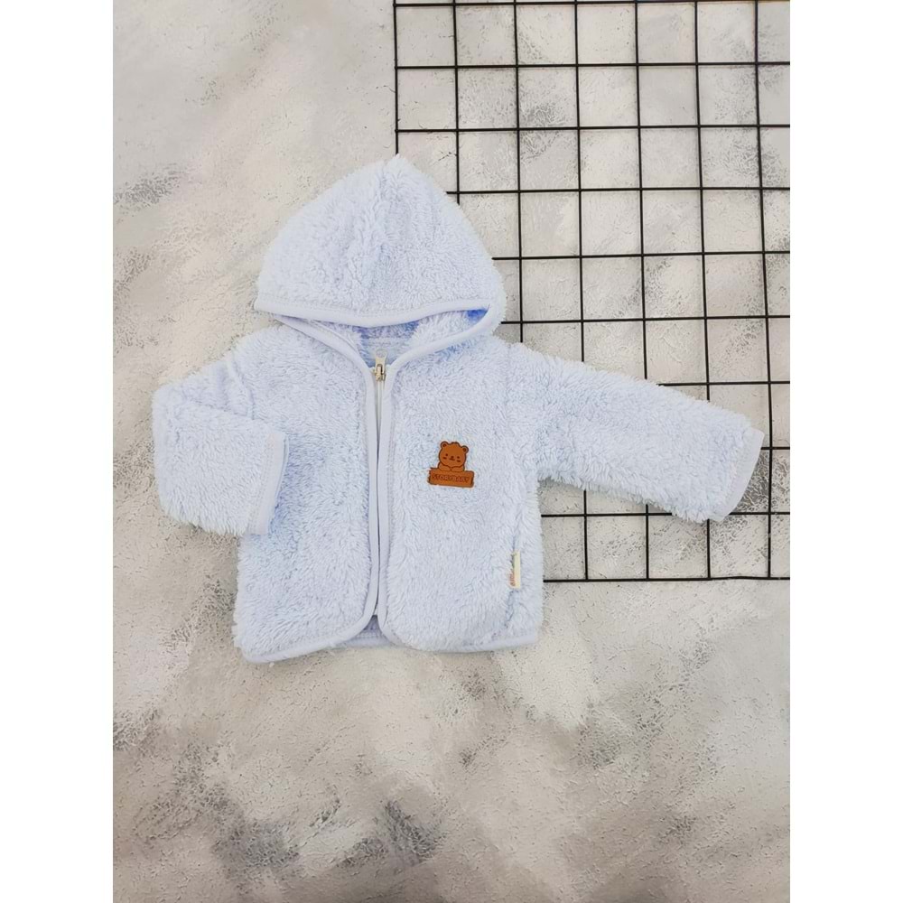STORYBABY 1225 WELSOFT KAPŞONLU HIRKA - MAVİ - 9-12 AY