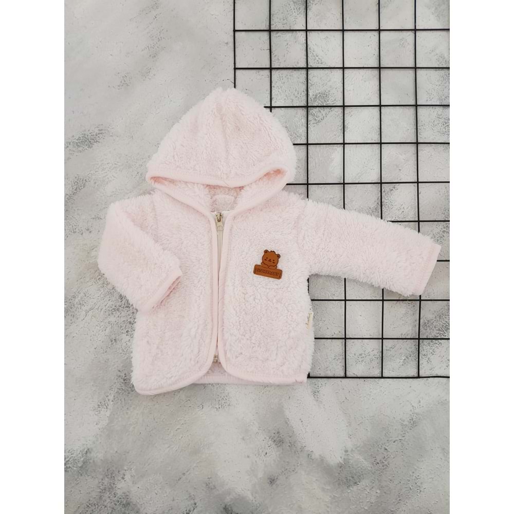 STORYBABY 1225 WELSOFT KAPŞONLU HIRKA - PEMBE - 9-12 AY