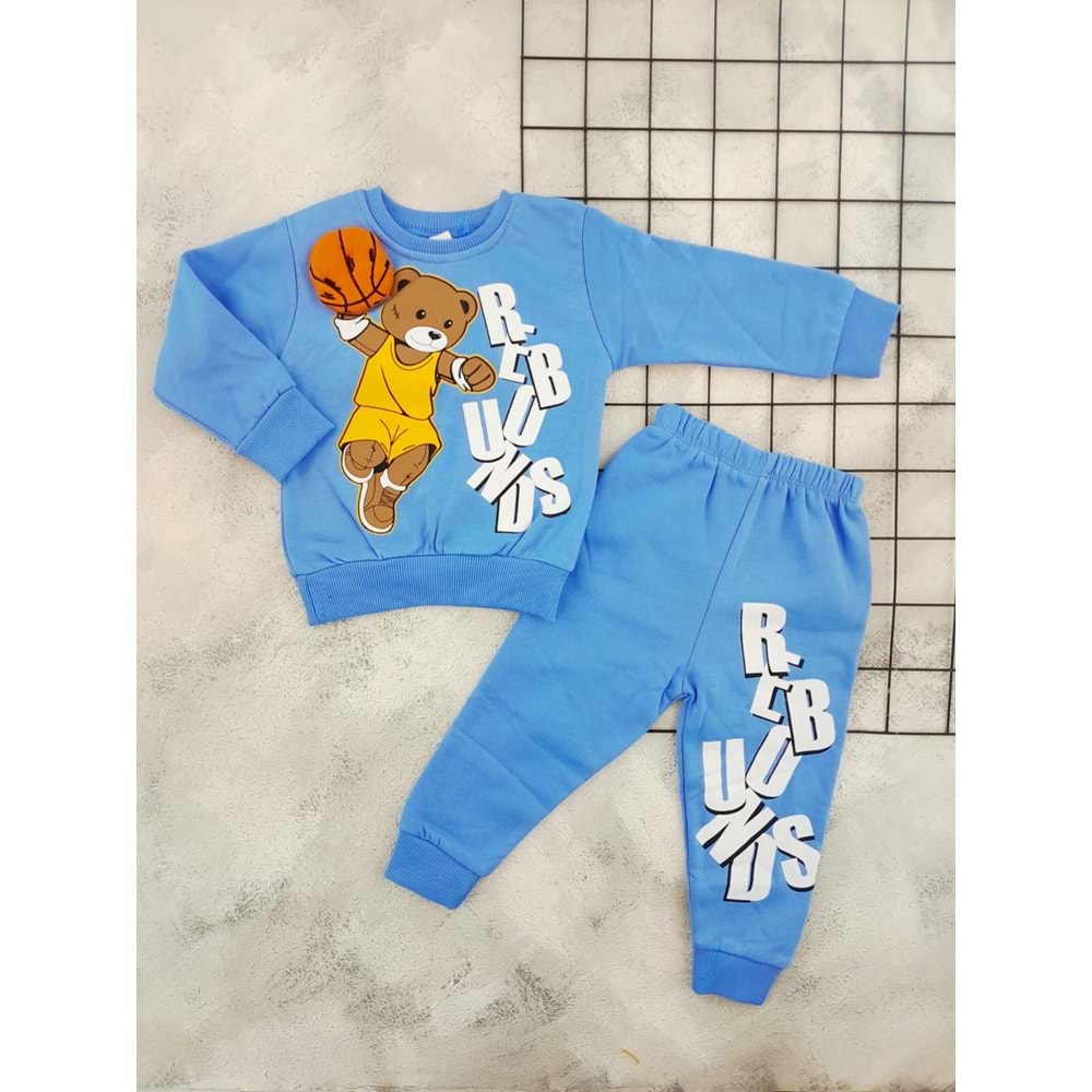 GİDDY KİDS 6801 AYICIK REBOUNDS TOP MOBİL 3 İP TAKIM - MAVİ - 3 YAŞ