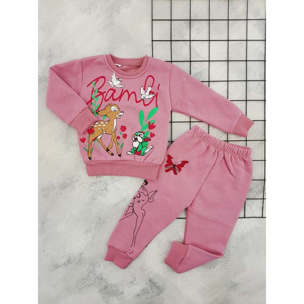 GİDDY KİDS 6824 BAMBİ BASKILI 3 İP TAKIM - MÜRDÜM - 2 YAŞ