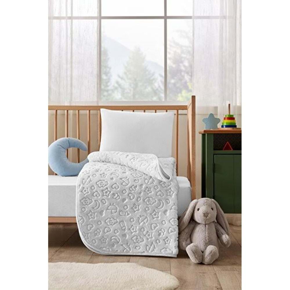 ÖZDİLEK KABARTMALI BEBEK BATTANİYE 100*120 - KREM