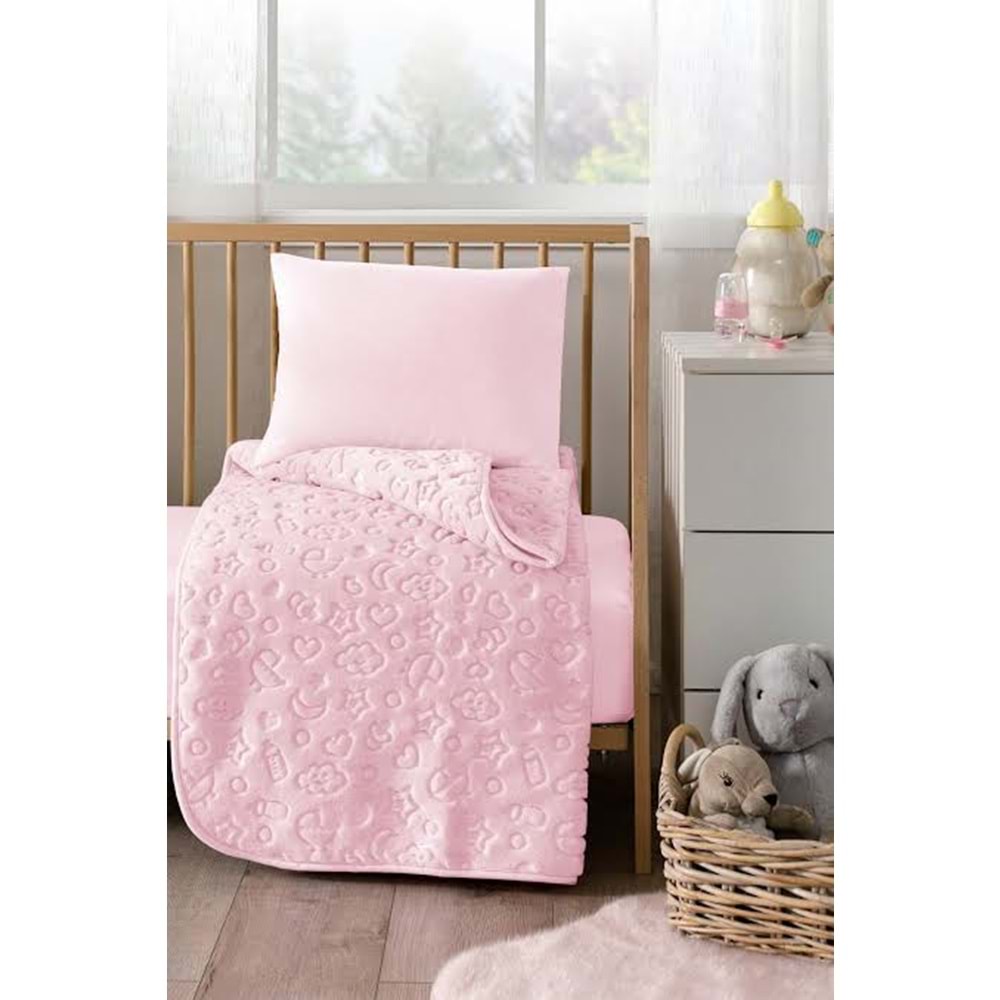 ÖZDİLEK KABARTMALI BEBEK BATTANİYE 100*120 - PEMBE