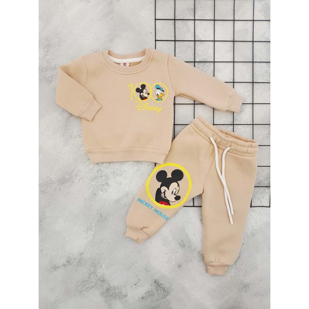 CİCİBOM 1927 DİSNEP BASKILI 3 İP TAKIM - BEJ - 6 AY