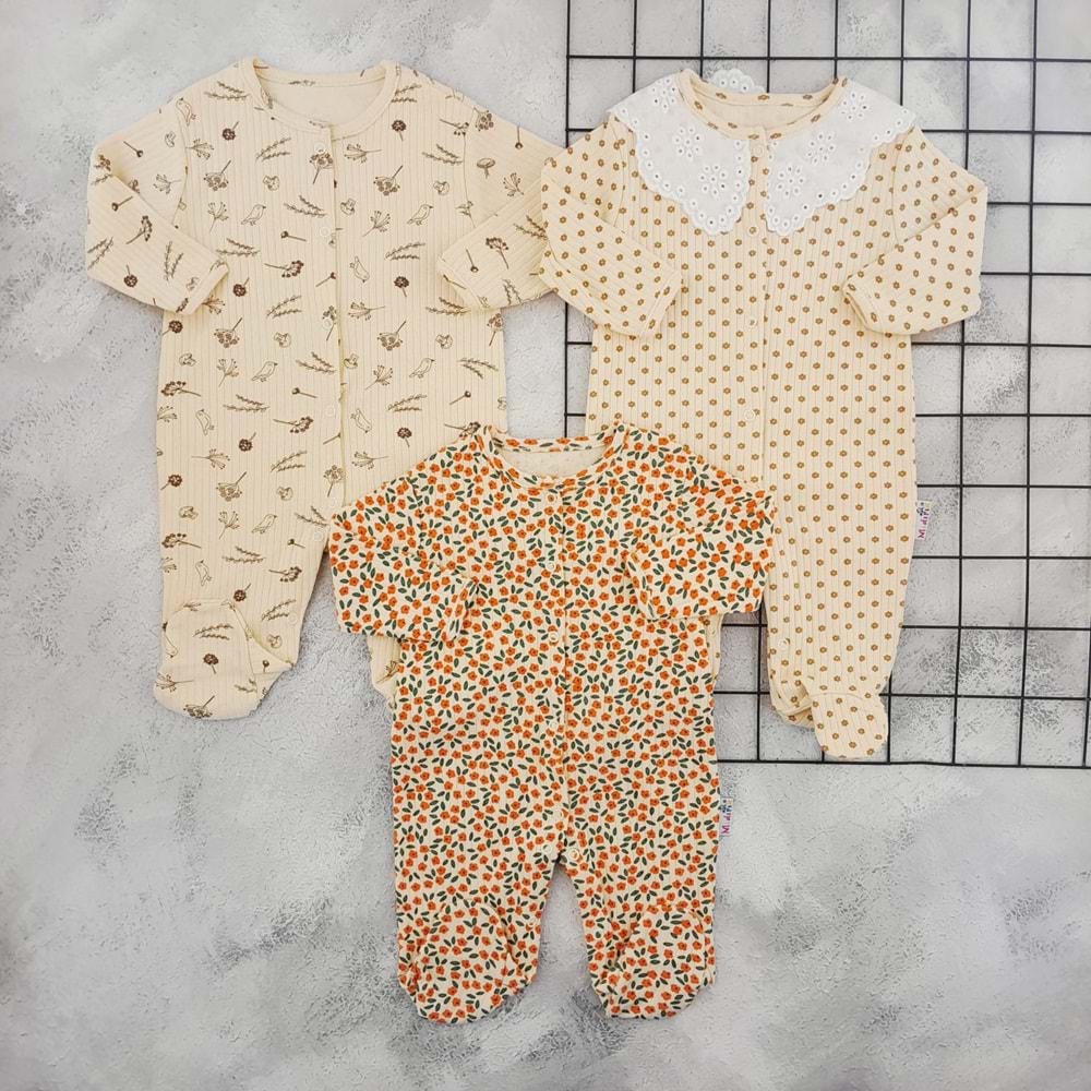 MIDIRIK 843 ÇİÇEKLER 3 6 9 AY TULUM SET