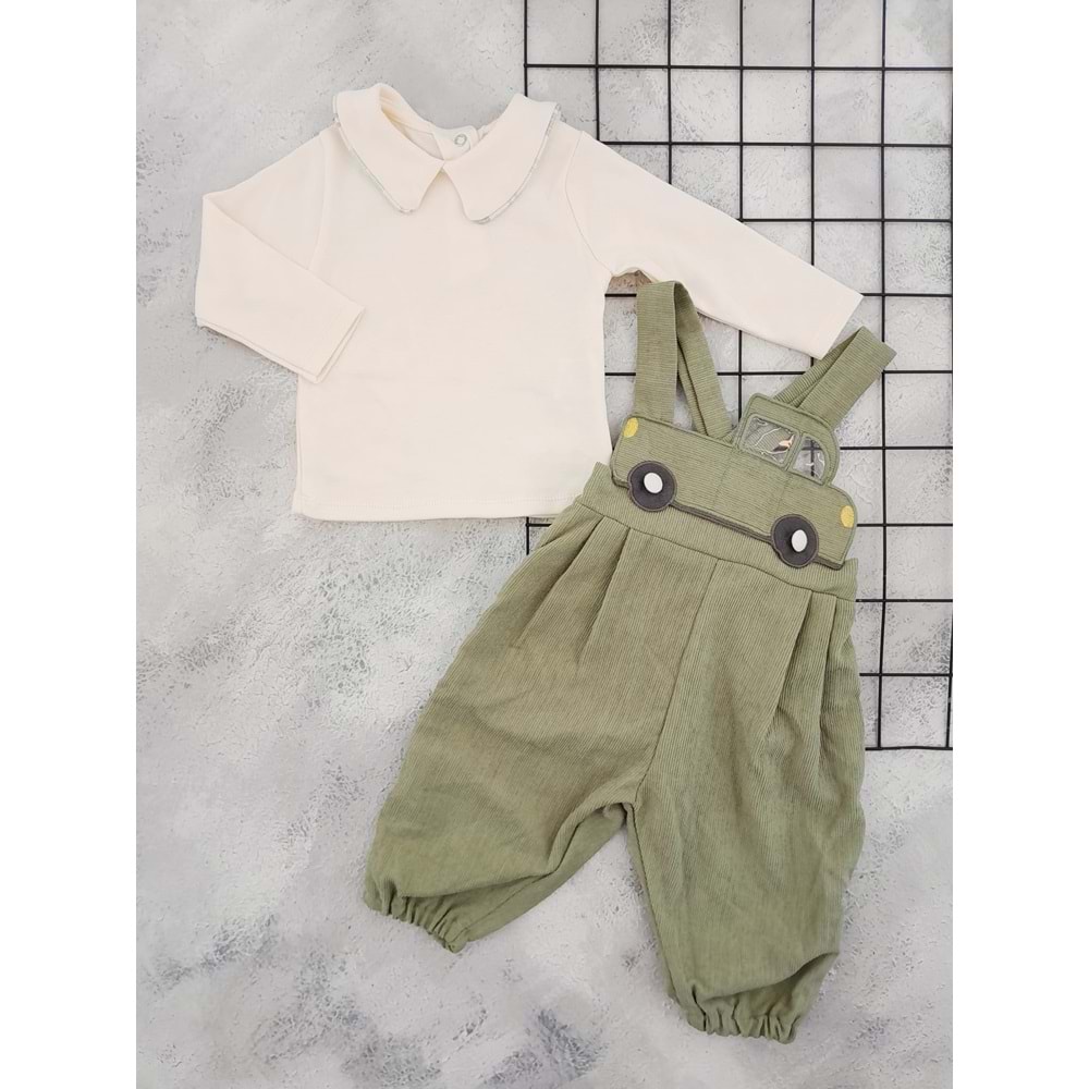 ÇİLEK 3213 KAMYON DESEN TULUM SALOPET - YEŞİL - 9 AY