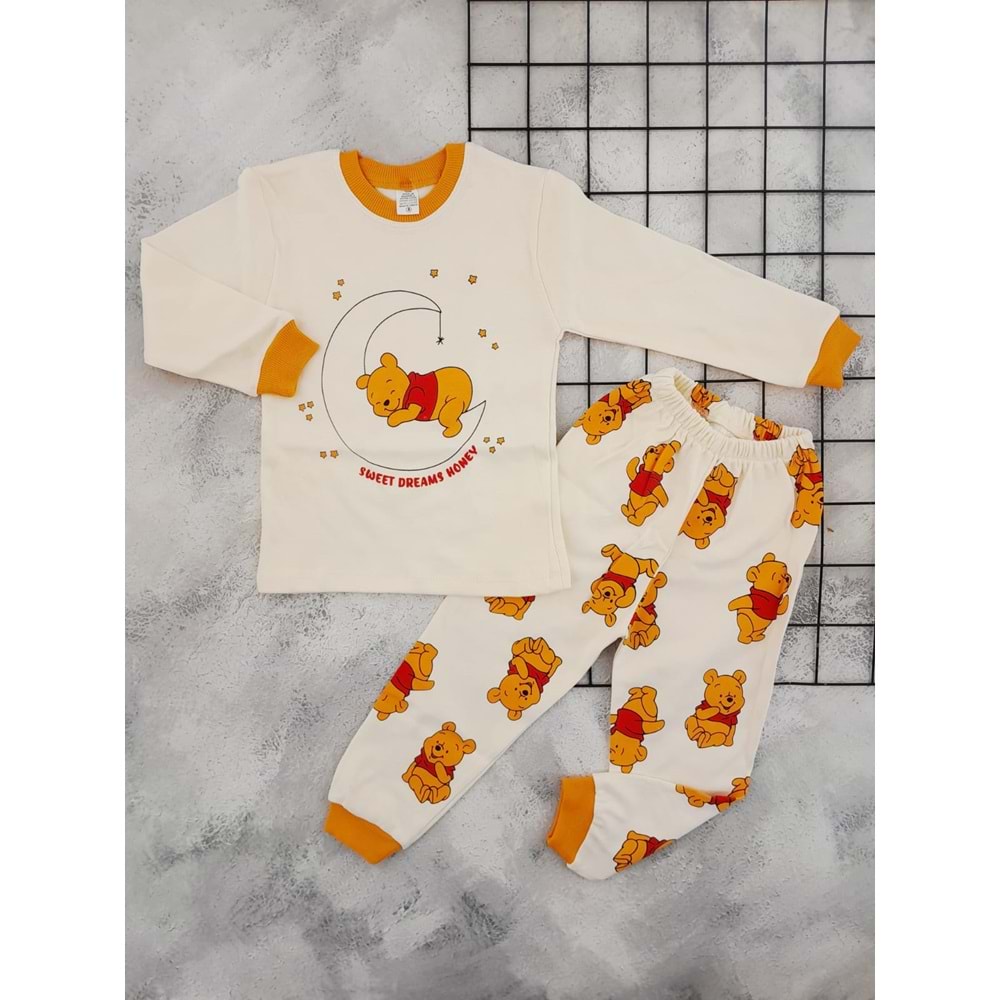 BEBEMER 0112 WİNNİE THE POOH PİJAMA TAKIM - ASORTİ - 1 YAŞ