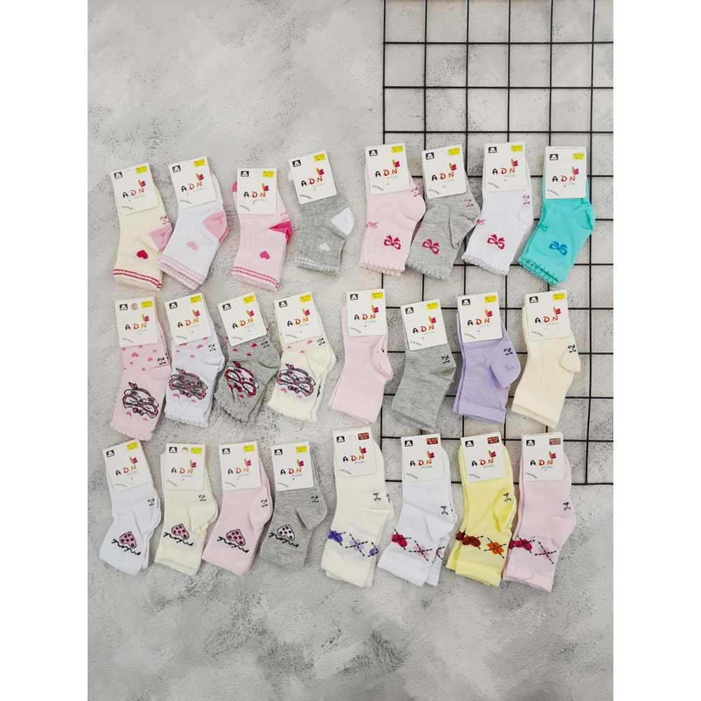 ADN 01 MEVSİMLİK KIZ ÇORAP - ASORTİ - 3-4 YAŞ