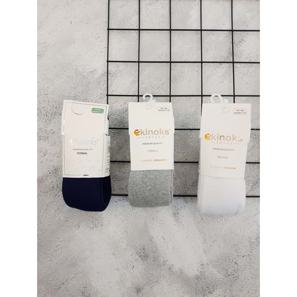 EKİNOKS 3167 HAVLU DÜZ KÜLOTLU ÇORAP - GRİ - 5-6 YAŞ